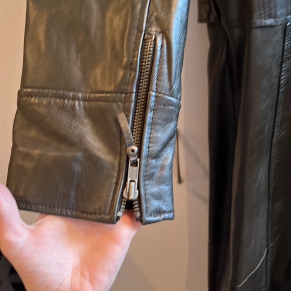 Arayal Leather Trench Coat (Belted) - French size 38 VINTAGE Y2K - Picture 12 of 12